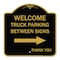 Signmission Reserved Parking Welcome Truck Parking Betweens With Right Arrow Thank You, A-DES-BG-1818-23010 A-DES-BG-1818-23010 - alternate 1